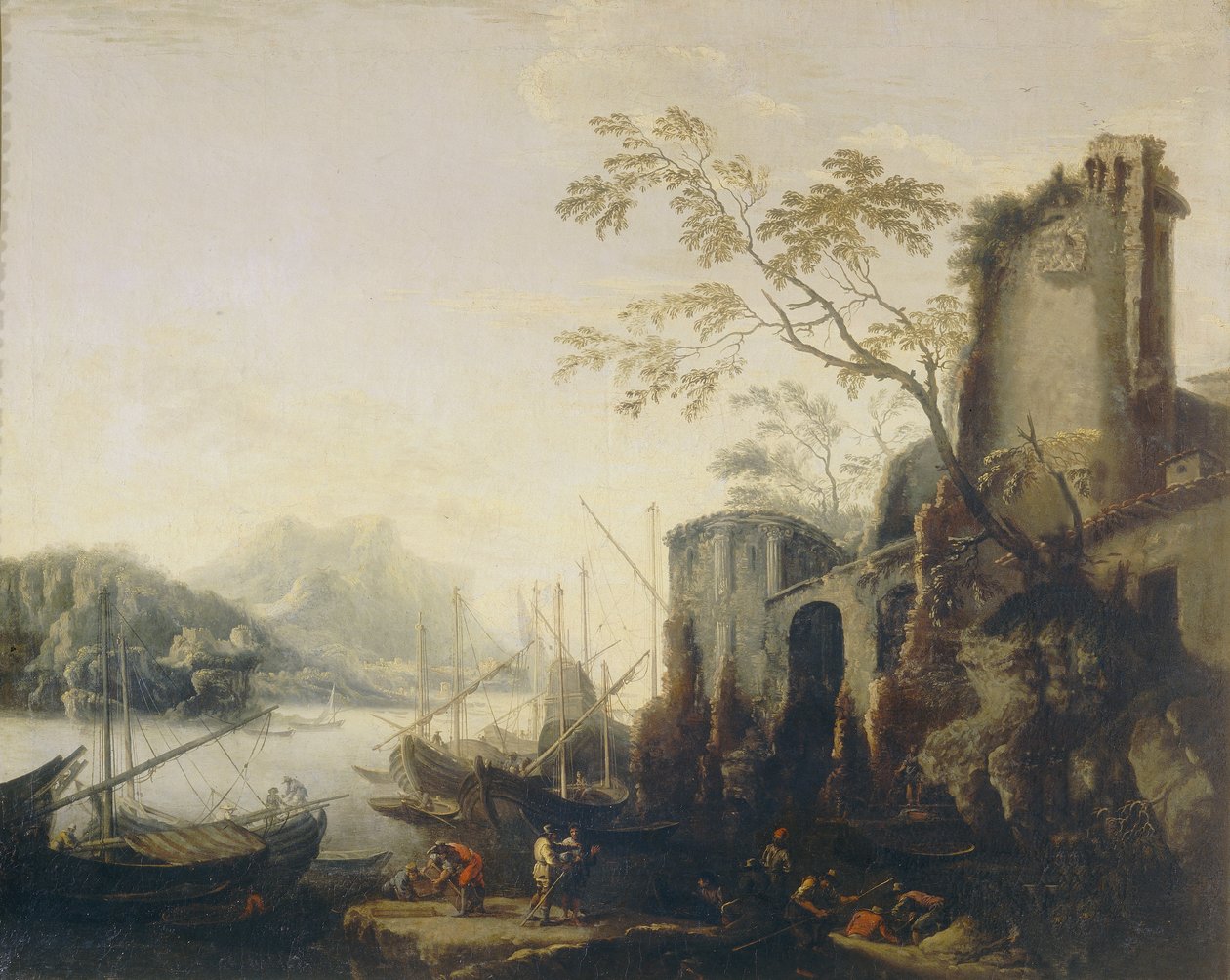 Udsigt over en havnebonde av Salvator Rosa