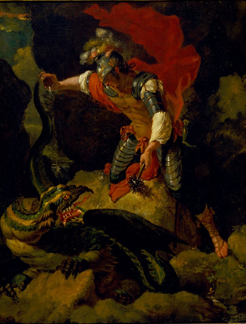 Jason förgiftar draken (olja på ekpanel) av Salvator (after) Rosa