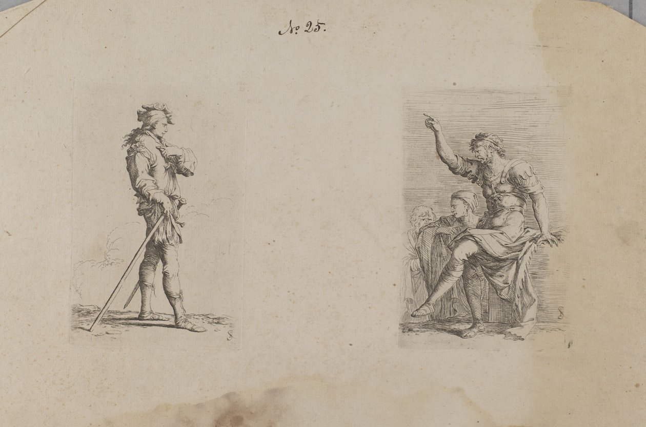 (Figurinserie) Man med arm i brösthöjd av Salvator Rosa