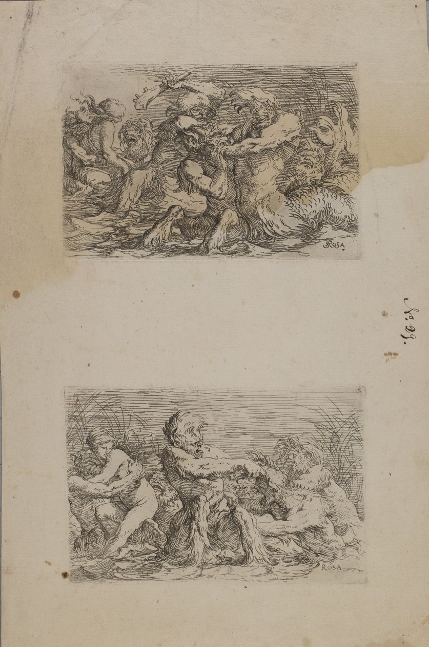 (Figurserie) Flodgudar i strid av Salvator Rosa