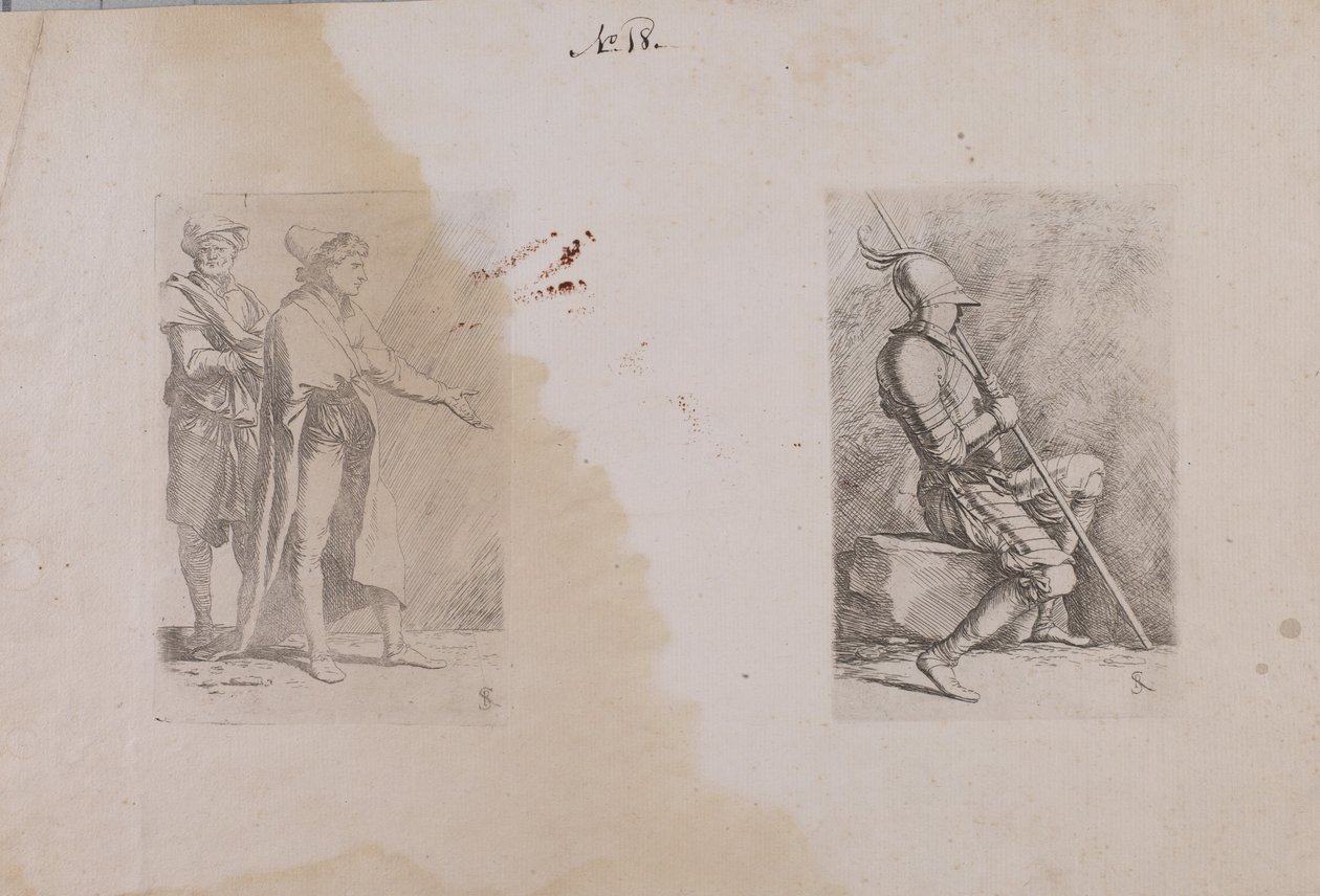 (Figurinserie) Två män av Salvator Rosa