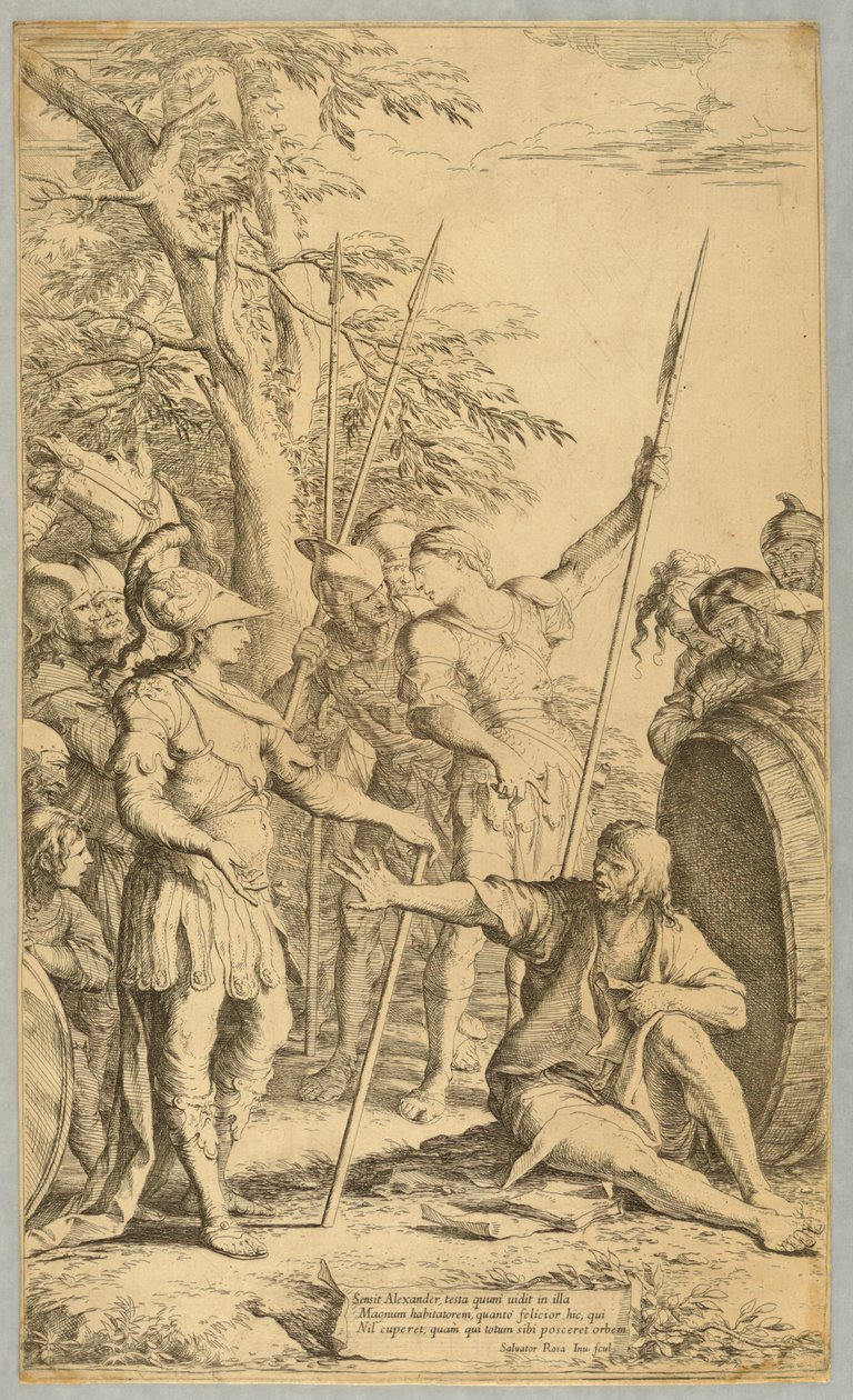Alexander besöker Diogenes av Salvator Rosa