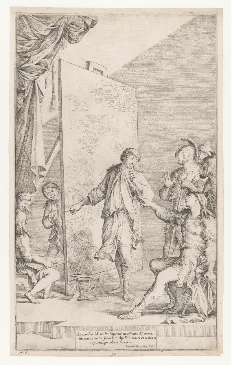 Alexander den store i Apelles studio av Salvator Rosa