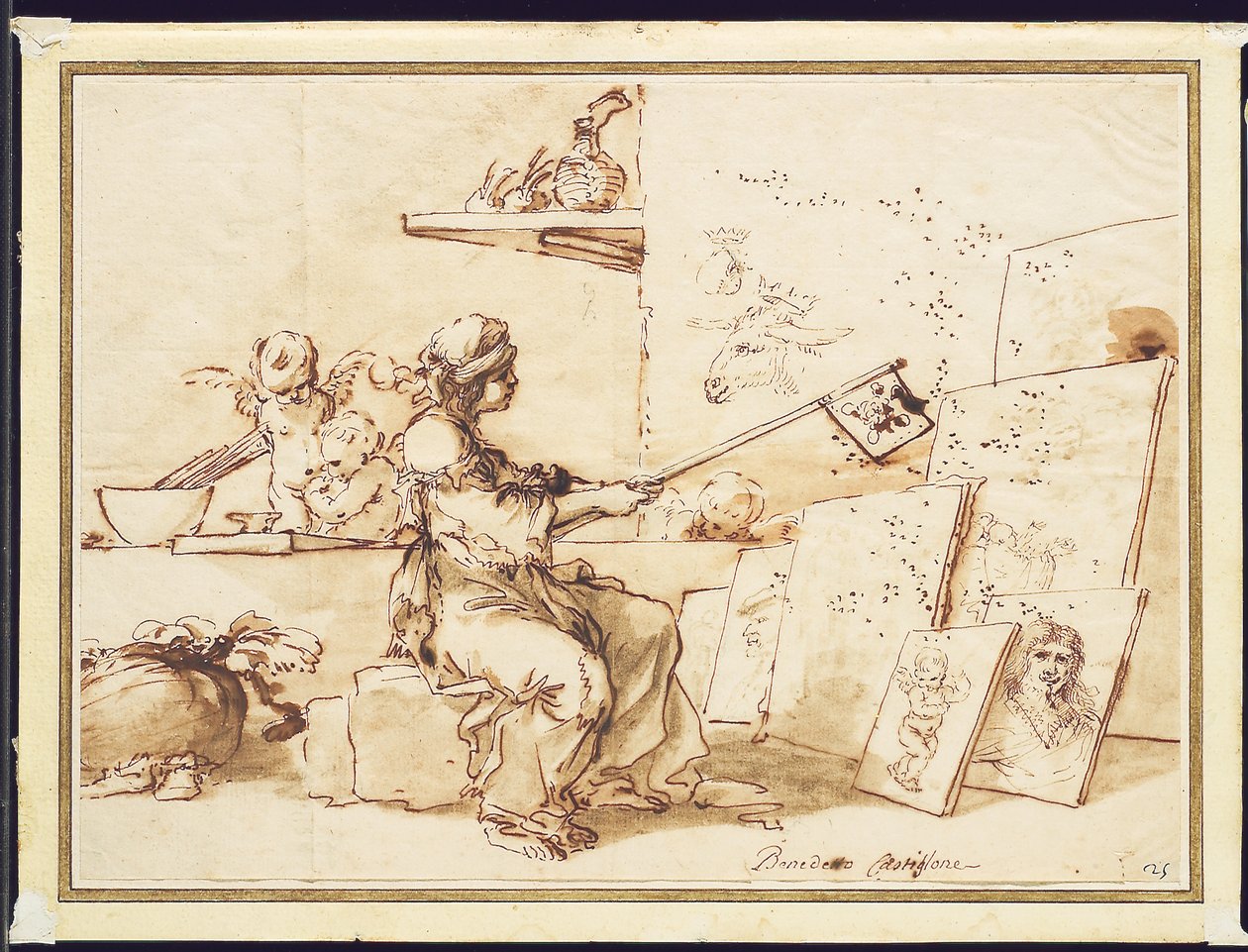Allegori om fattigmåleri, c.1649-50 av Salvator Rosa