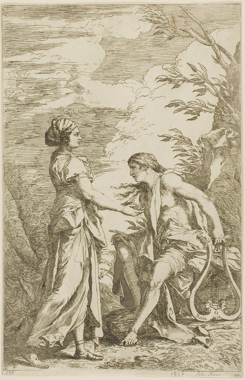 Apollon och den cumeiska Sybilen av Salvator Rosa