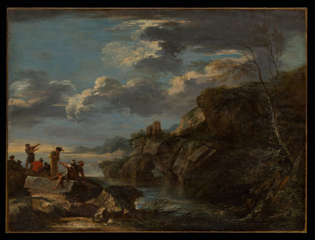 Banditer vid en klippig kust av Salvator Rosa