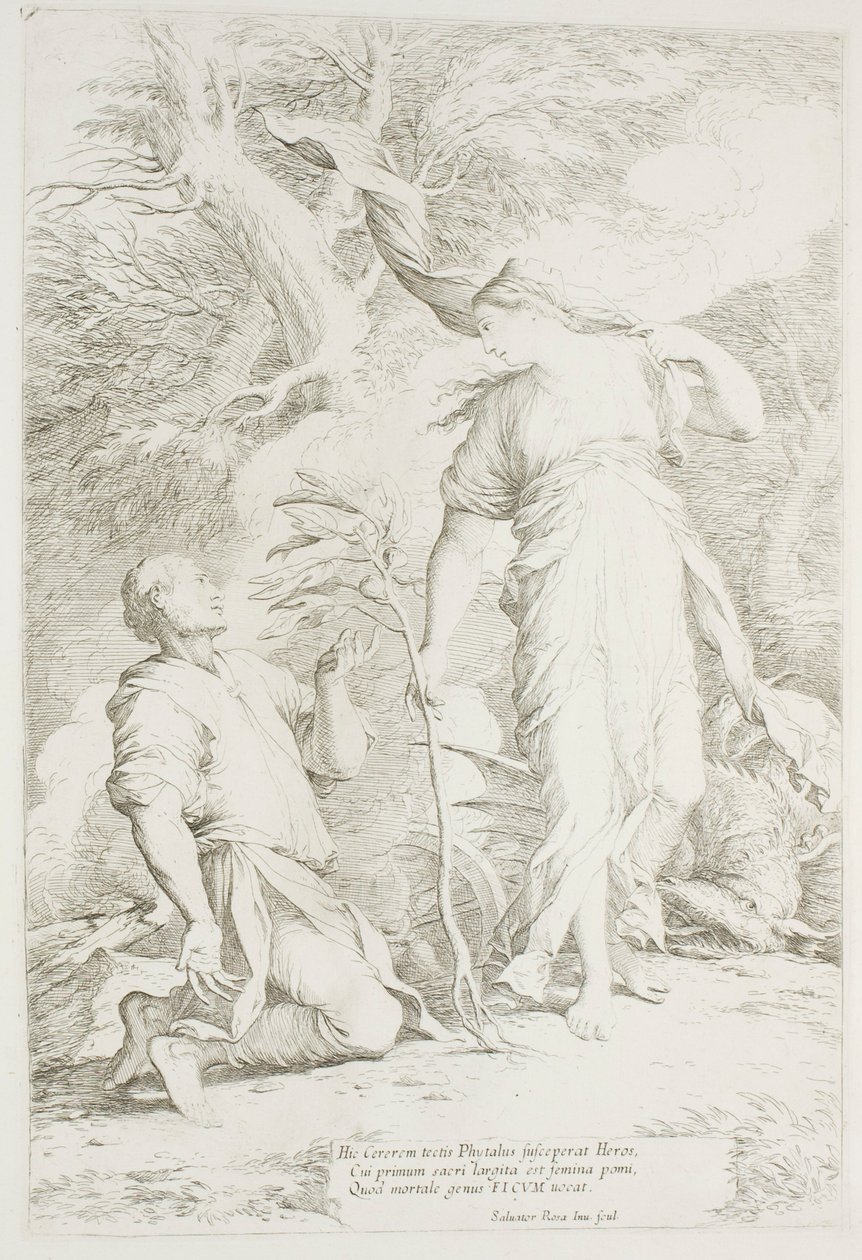 Ceres och Phytalus av Salvator Rosa
