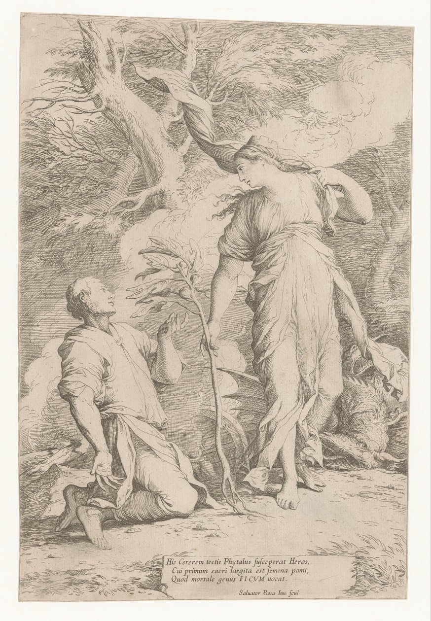 Ceres och Phytalus av Salvator Rosa