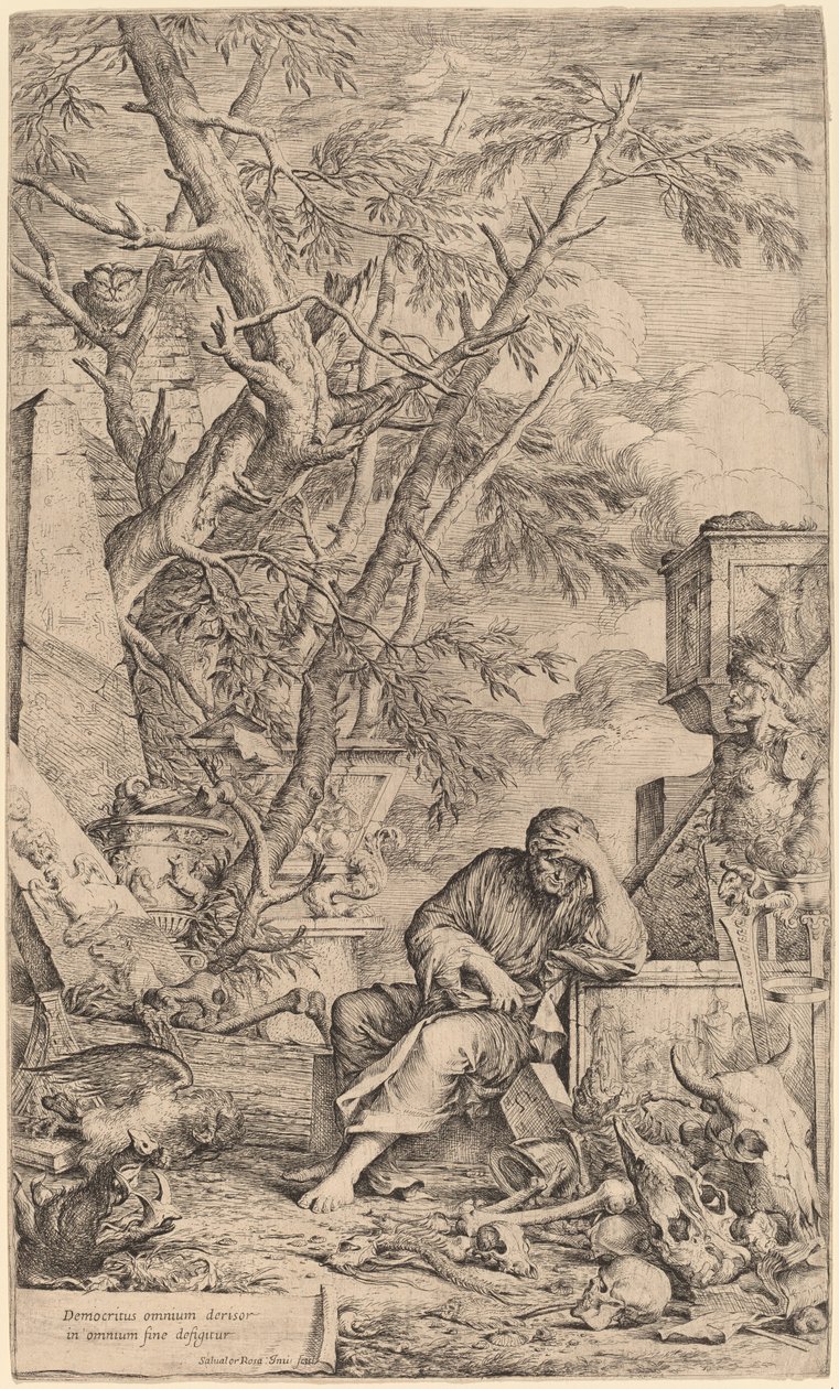 Demokrit i meditation av Salvator Rosa