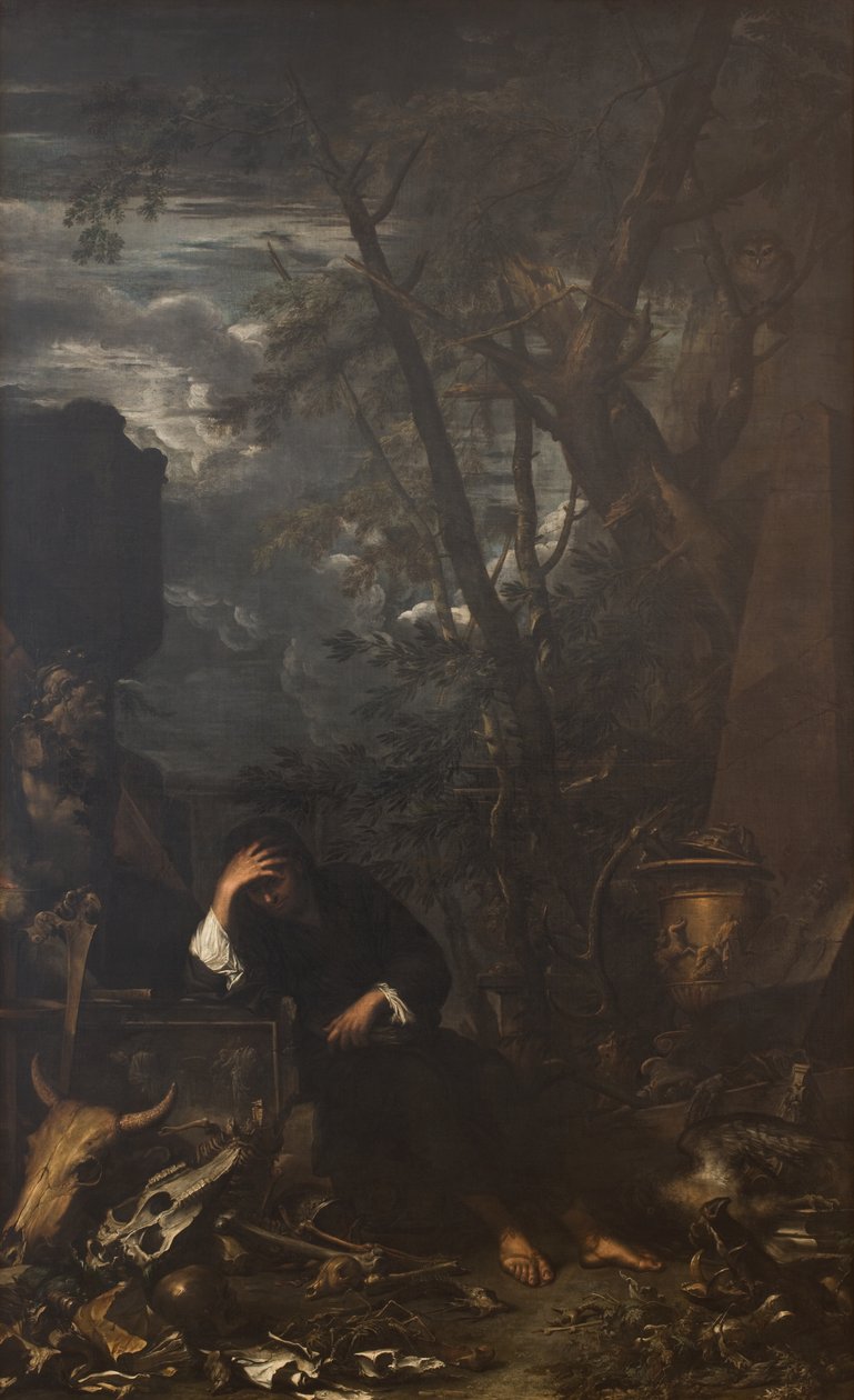 Demokrit i meditation av Salvator Rosa