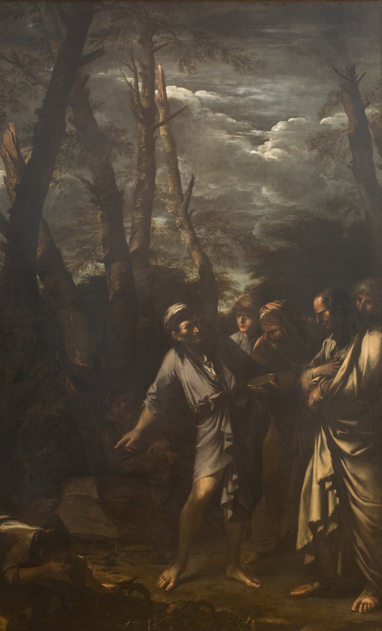 Diogenes kastar sin drickskopp av Salvator Rosa