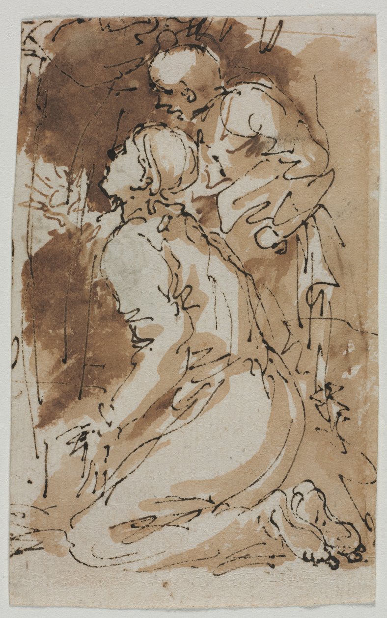 Figurstudier, c. 1640-1649. av Salvator Rosa