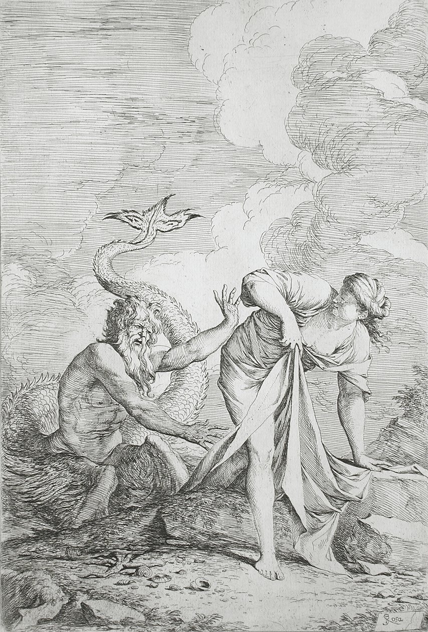 Glaukos och Skylla av Salvator Rosa