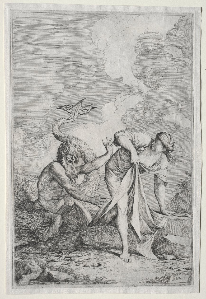 Glaucus och Scylla, ca. 1661 av Salvator Rosa