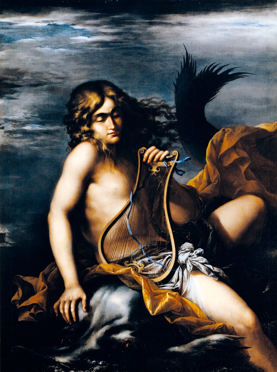 Arion på delfinen, av Salvator Rosa (1615-1673), olja på duk av Salvator Rosa