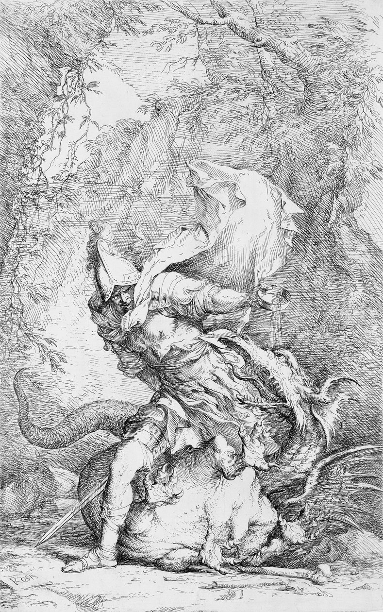 Jason och draken, ca. 1663-64. av Salvator Rosa