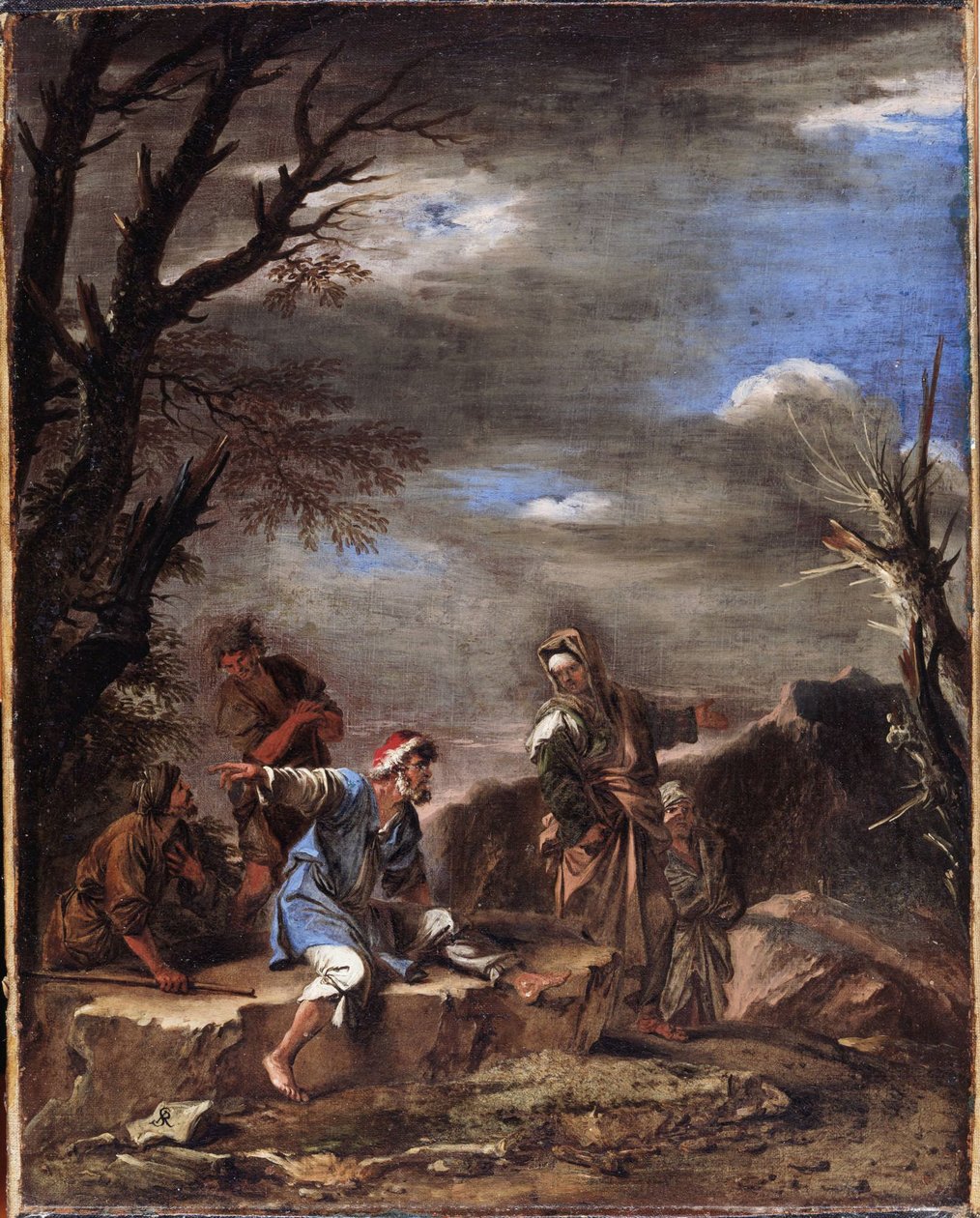 Landskap med figurer av Salvator Rosa