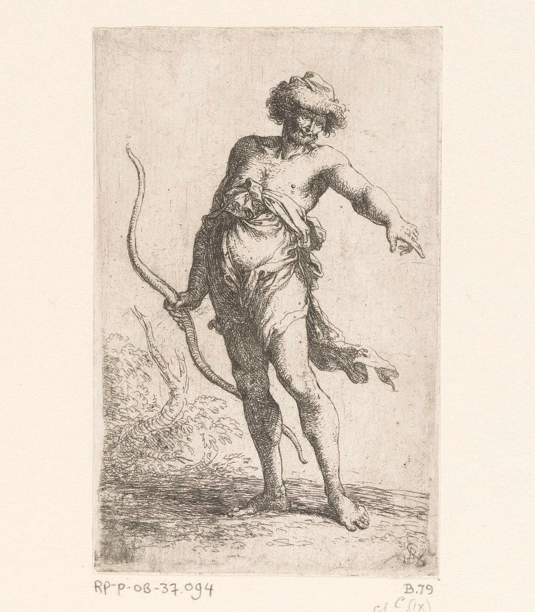 Man med en rosett Små figurer (serietitel) Statyett (serietitel) av Salvator Rosa
