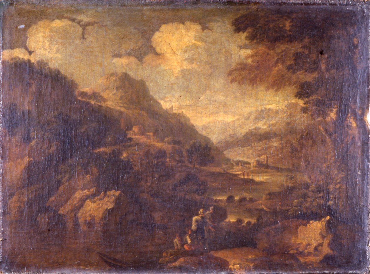 Bergslandskap av Salvator Rosa