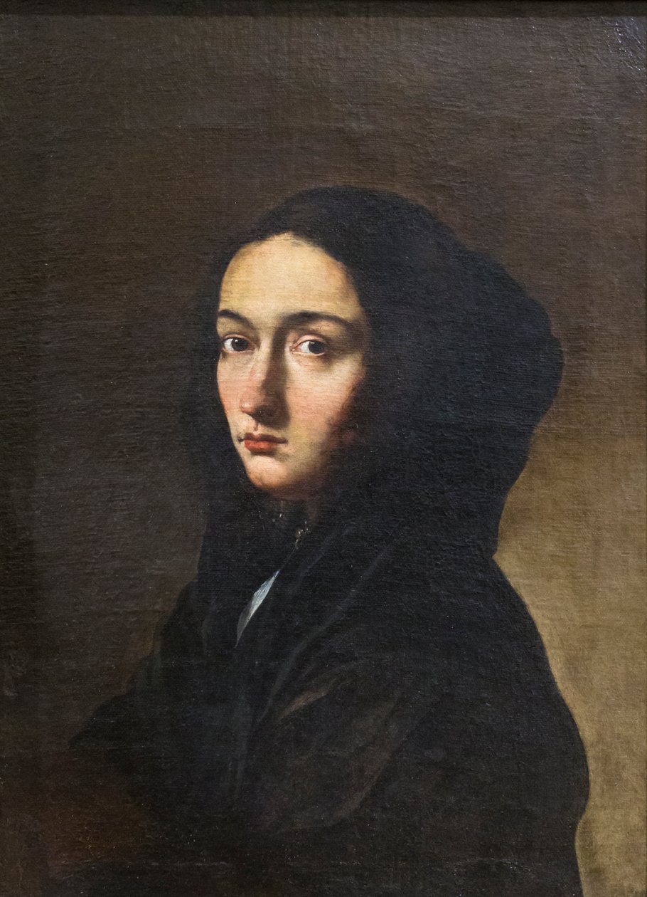 Porträtt av konstnärens fru av Salvator Rosa