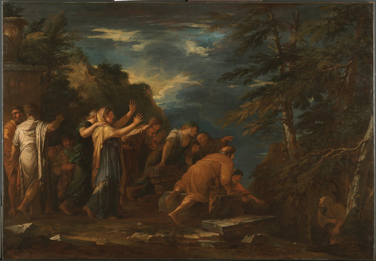Pythagoras som stiger upp ur underjorden av Salvator Rosa