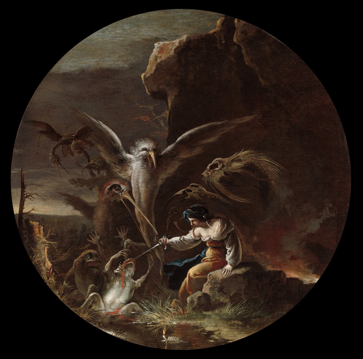 Scenes of Witchcraft: Morning, c.1645-49 (olja på duk) av Salvator Rosa