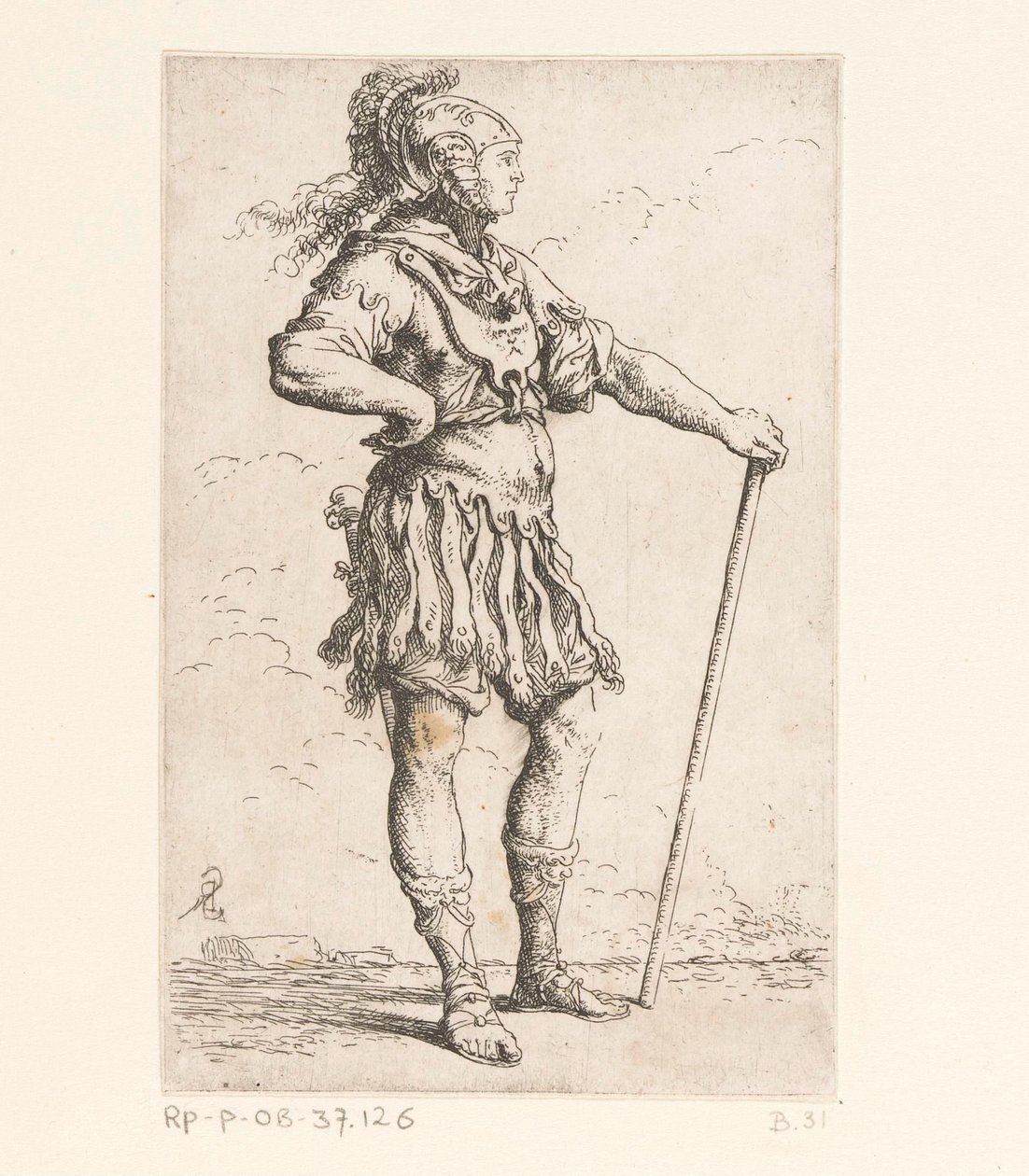 Soldat med en pinne Små figurer (serietitel) Statyett (serietitel) av Salvator Rosa