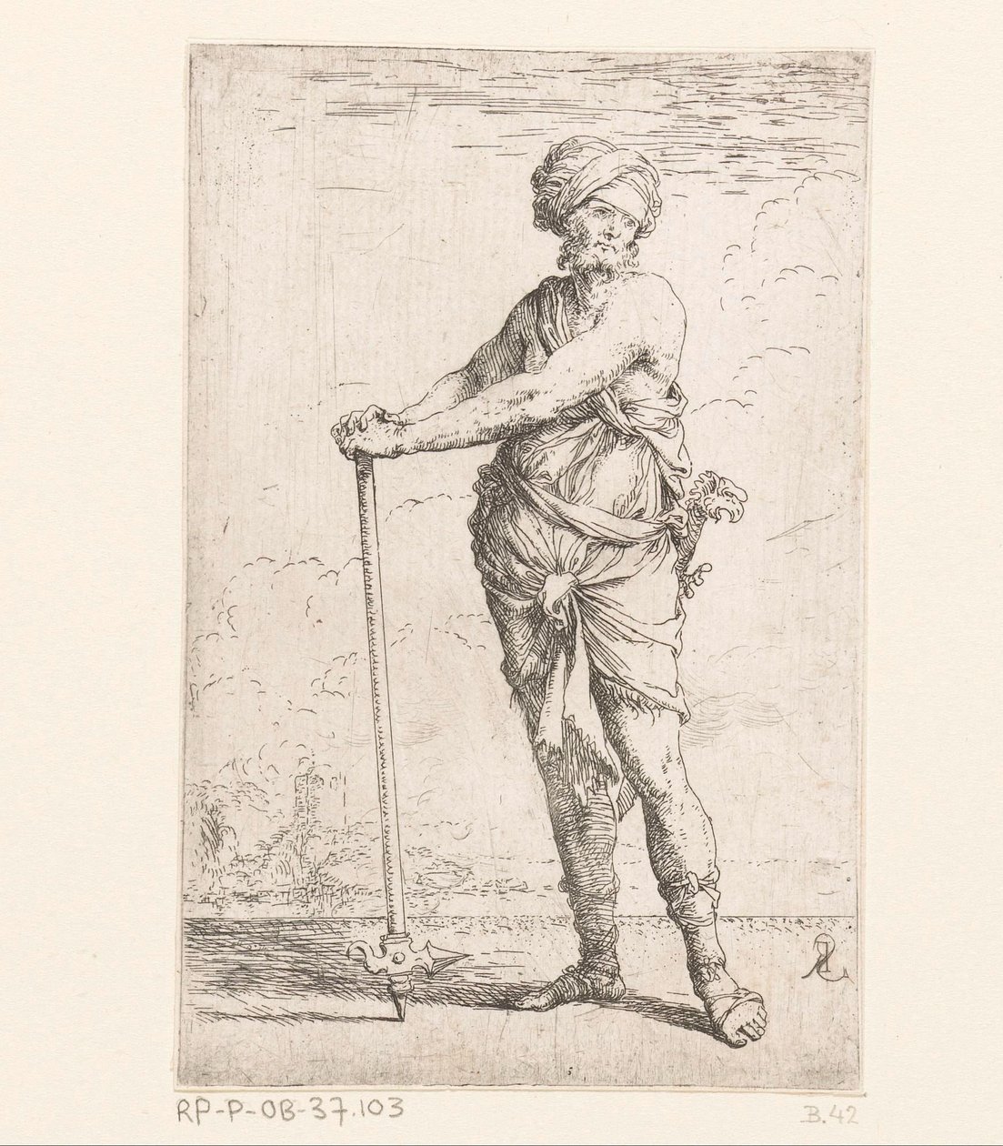 Soldat med stridshammare Små figurer (serietitel) Statyett (serietitel) av Salvator Rosa