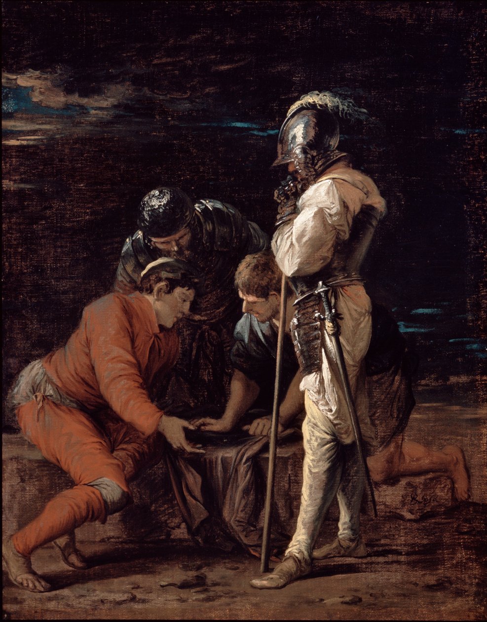 Spelande soldater av Salvator Rosa