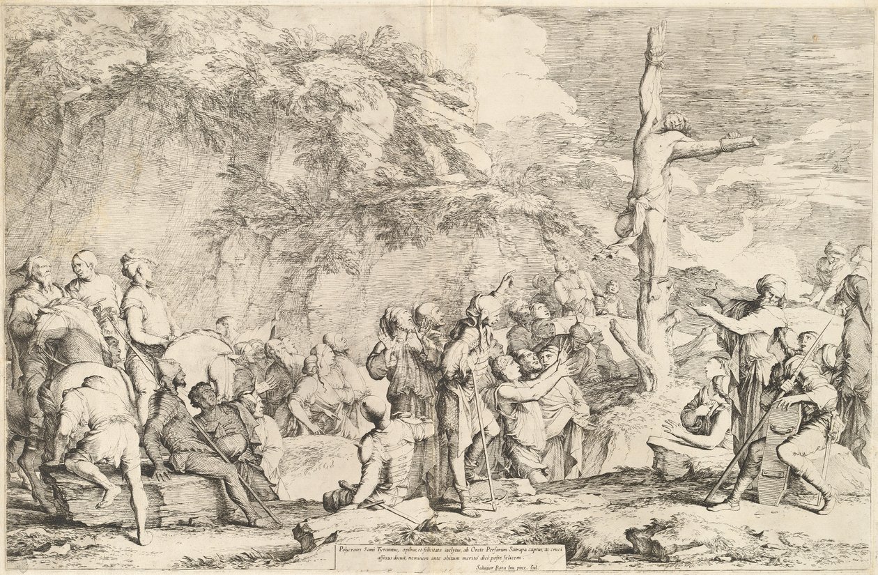 Polykrates korsfästelse av Salvator Rosa