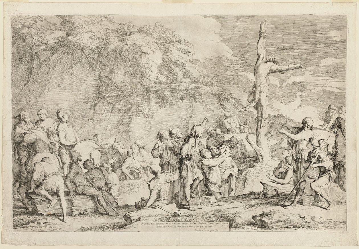 Polykrates korsfästelse av Salvator Rosa