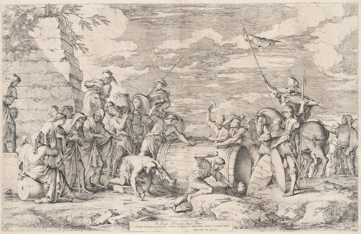 Atilius Regulus död av Salvator Rosa