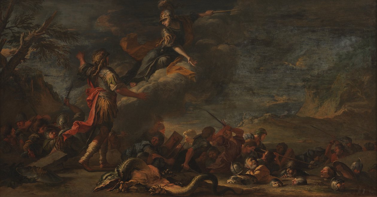 Thebes grundande av Salvator Rosa