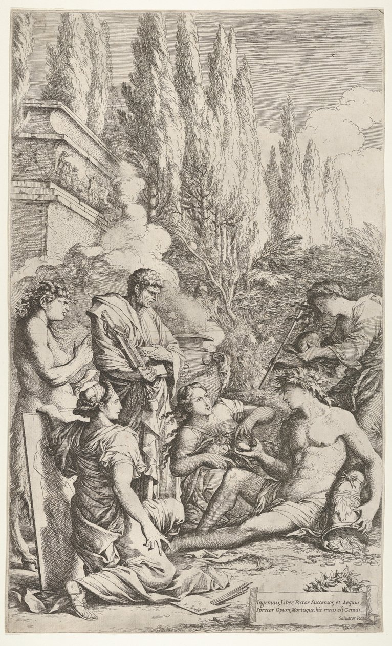 The Genius of Salvator Rosa, ca. 1662. av Salvator Rosa