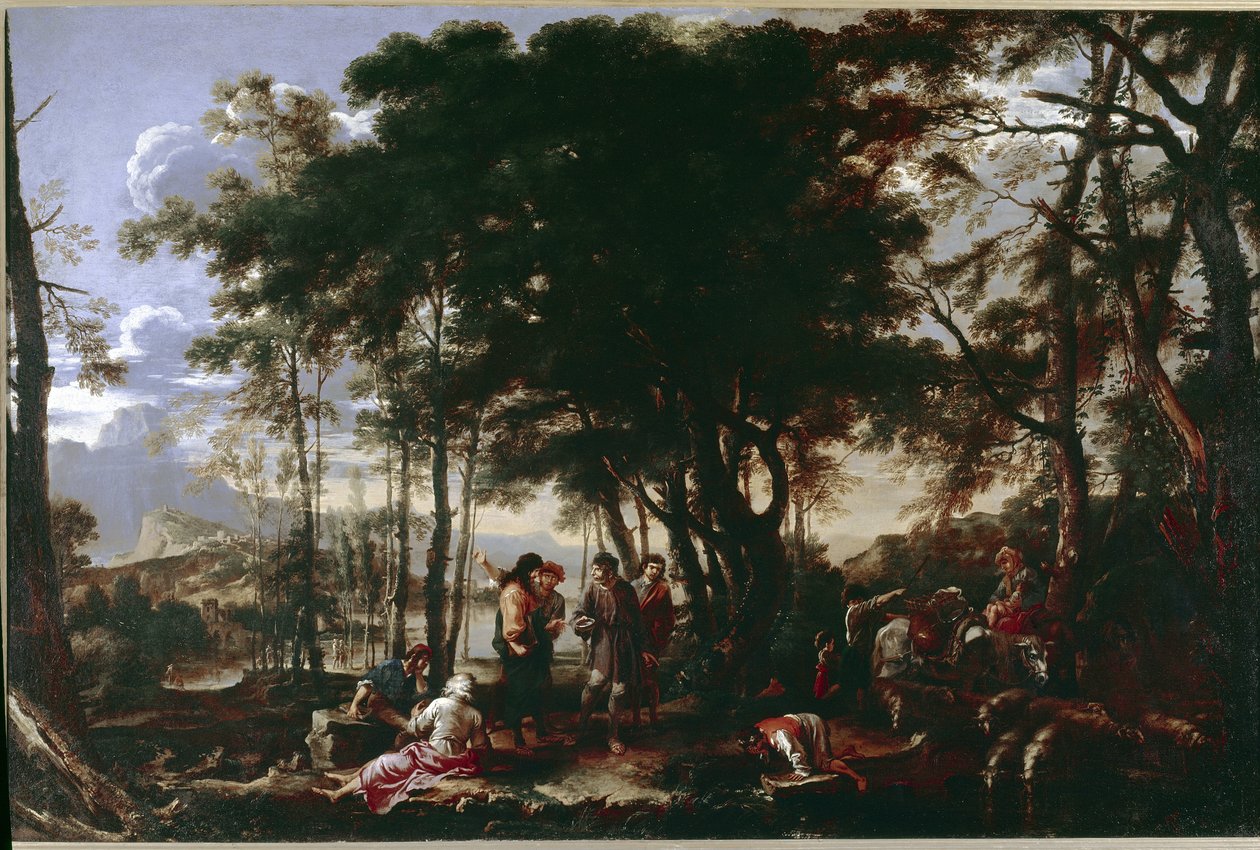 Filosoferna Wood. Målning av Salvator Rosa av Salvator Rosa