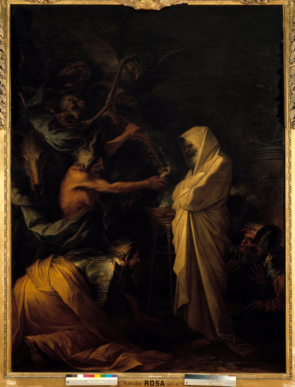 Skuggan av Samuel som dyker upp i Saul vid Pythonisse of Endor Målning av Salvator (Salvatore) Rosa (1615-1673) Runt 1668 Sun. 2,73x1,93 m av Salvator Rosa