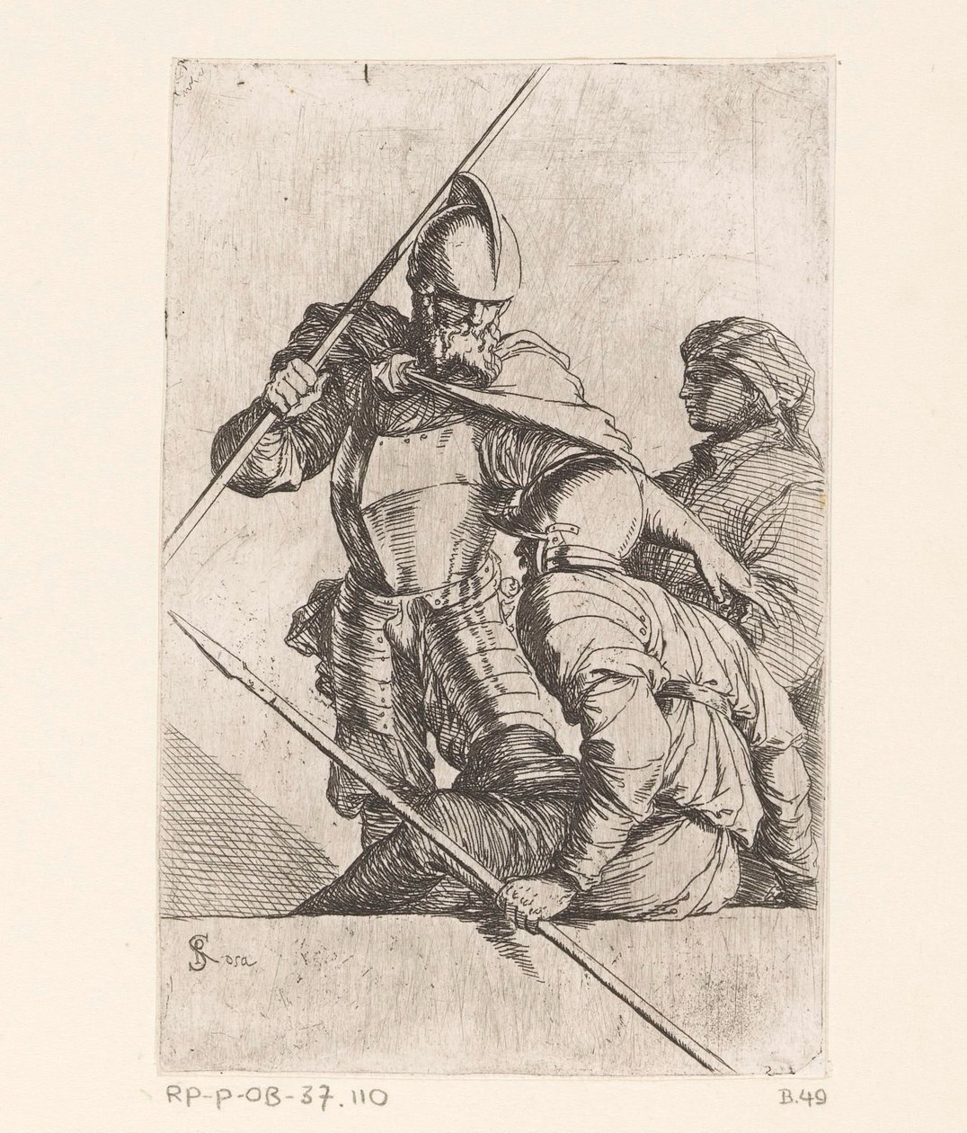 Två soldater och en figur med turban Små figurer (serietitel) Statyett (serietitel) av Salvator Rosa