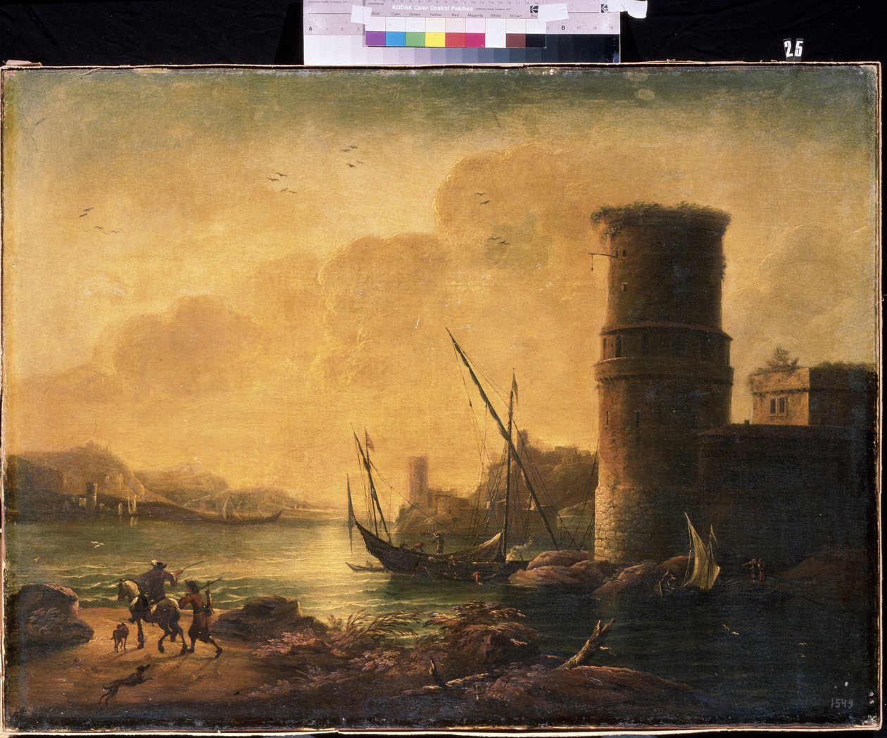 Ett havslandskap Målning av Salvator (Salvatore) Rosa (1615-1673), olja på duk, italiensk konst (Naples), barockkonst. M.Kroshitsky konstmuseum, Sevastopol (Ukraina). av Salvator Rosa