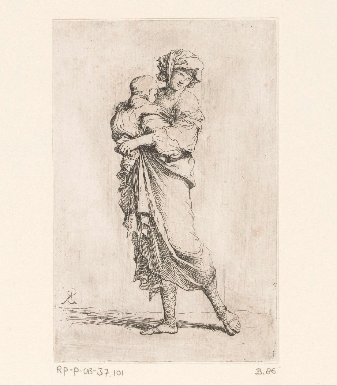 Kvinna med ett barn Små figurer (serietitel) Statyett (serietitel) av Salvator Rosa