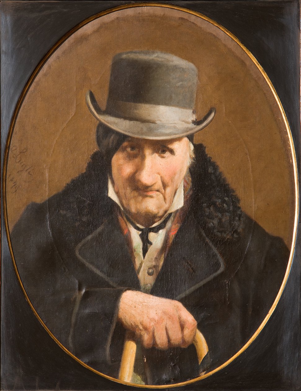 Porträtt av en man (olja på duk) av Salvatore Albano