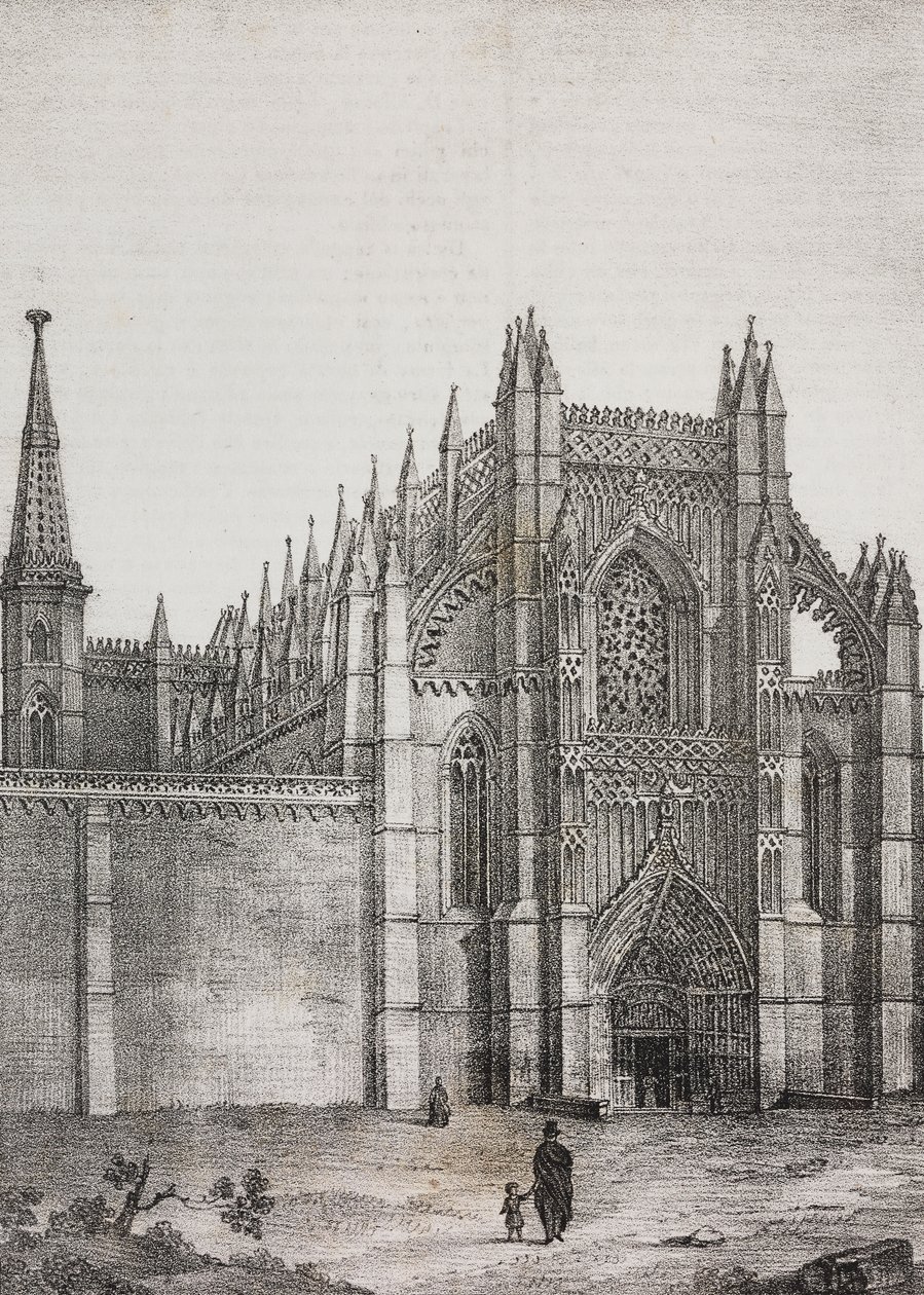 Batalha kloster, Portugal, litografi av Salvatore Puglia från Poliorama Pittoresco, n 33, 22 mars av Salvatore Puglia