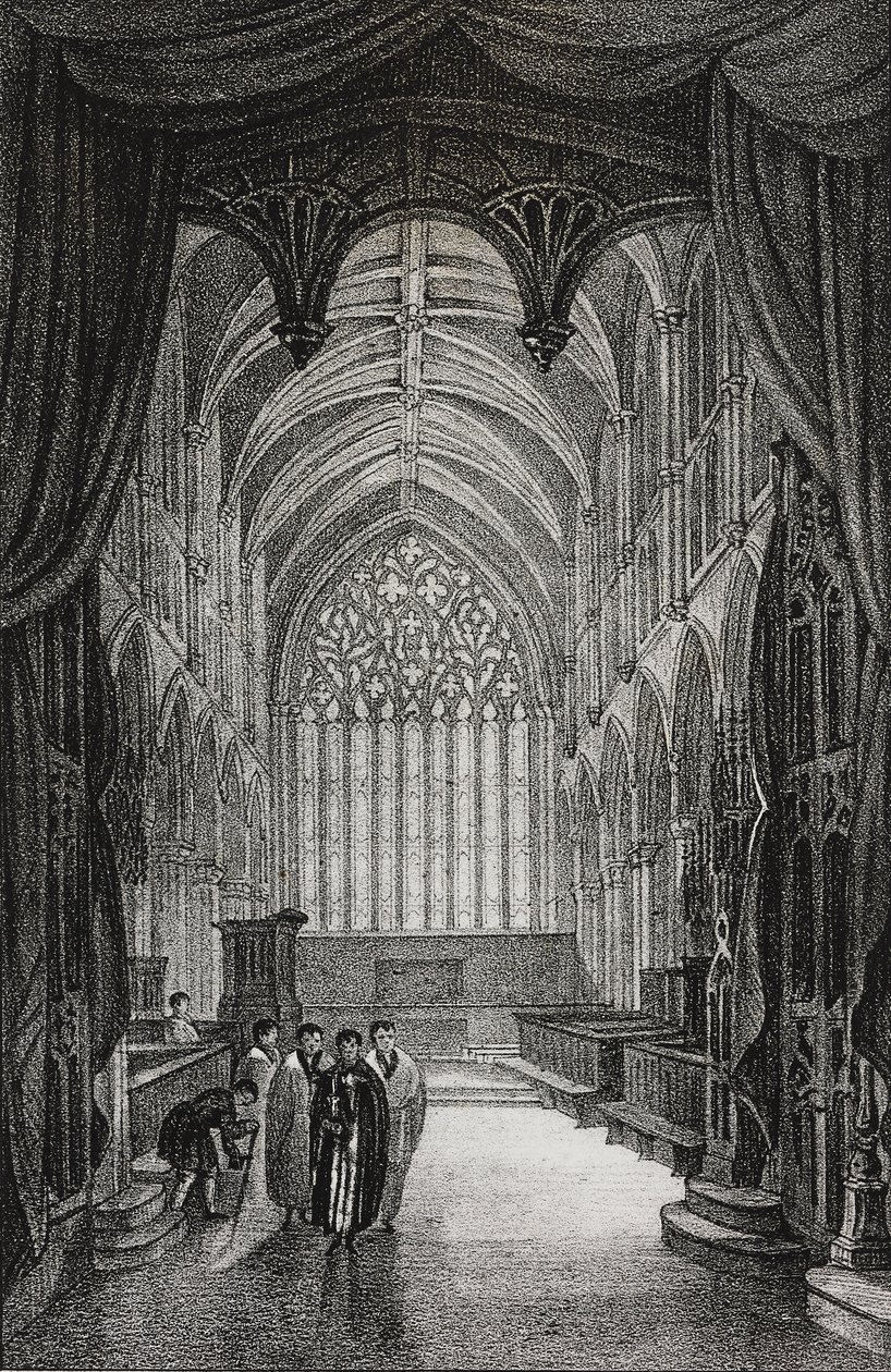 Interiör av Carlisle Cathedral, Storbritannien, litografi av Salvatore Puglia från Poliorama Pittoresco, n 25, 25 januari av Salvatore Puglia