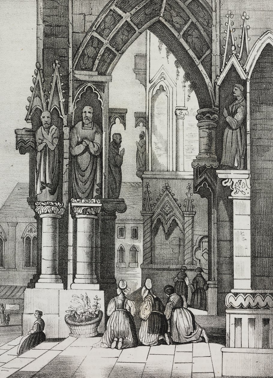 Regensburgs katedral, Tyskland, litografi av Salvatore Puglia från Poliorama Pittoresco, n 12, 30 oktober av Salvatore Puglia