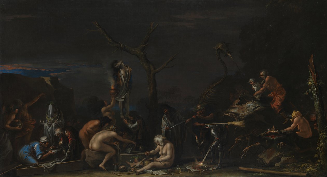 Häxor vid deras besvärjelser, ca. 1646 av Salvatore Rosa