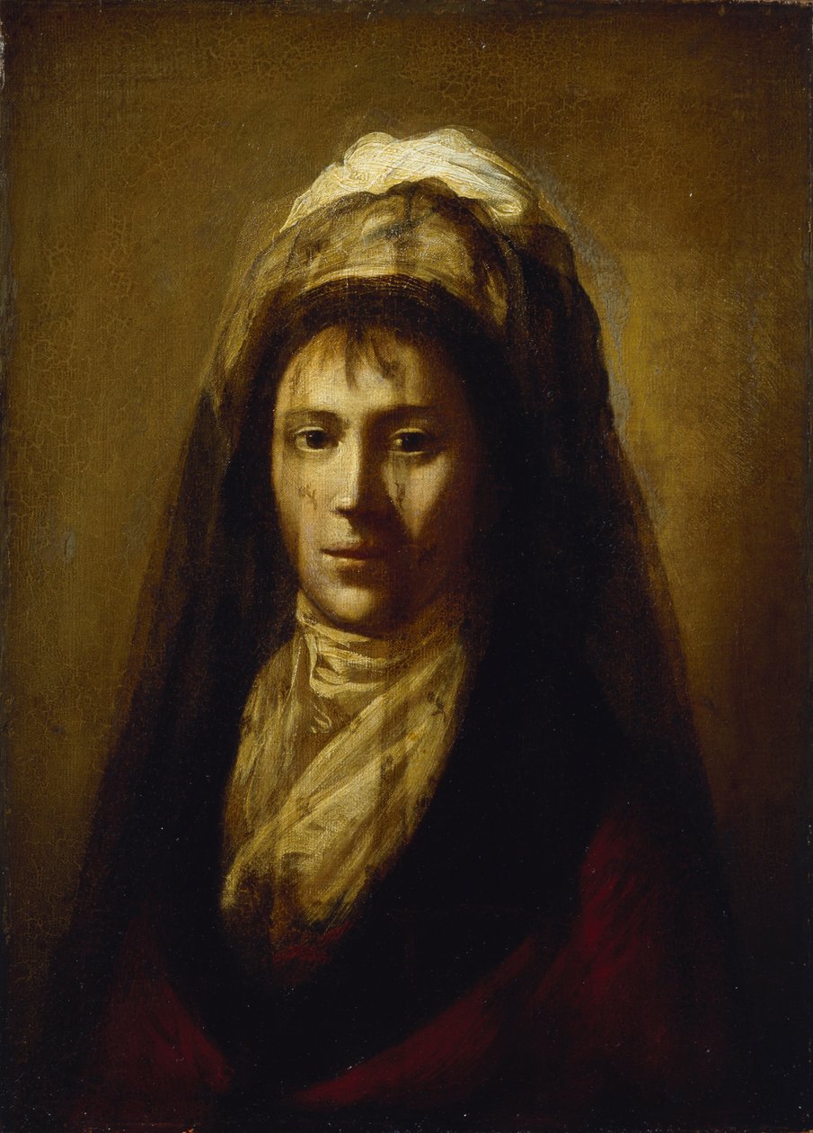 Porträtt av grevinnan Jekaterina Petrovna Rostopchina 1776-1859 med slöja av Salvatore Tonci