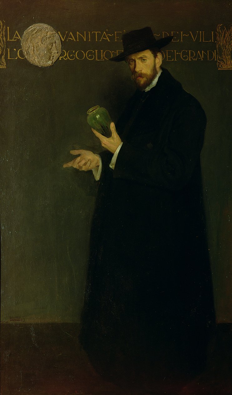 Porträtt av Galileo Chini (1873-1956) (olja på duk) av Salvino Tofanari