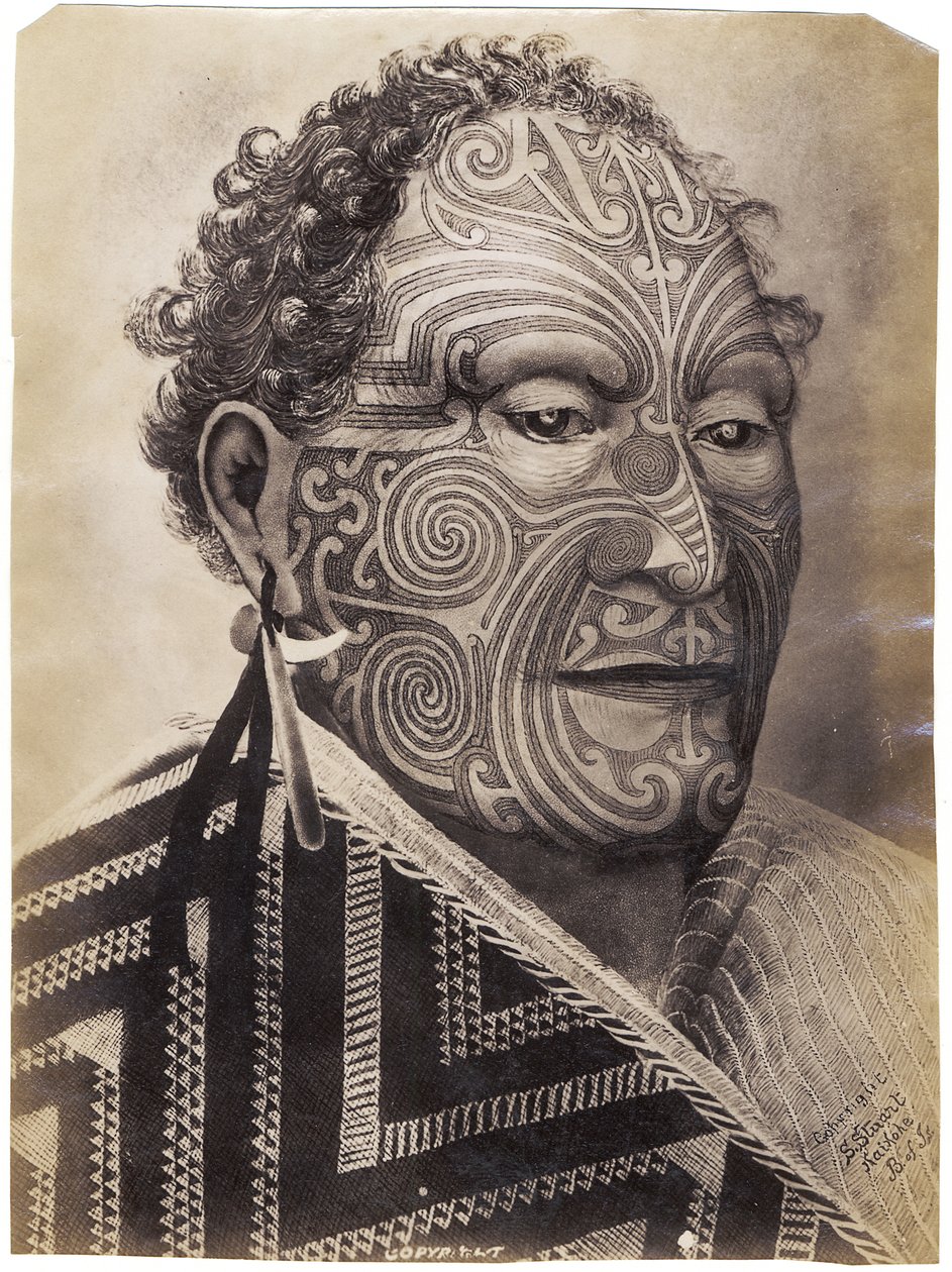 Tamati Waka Nene, ca 1880 (albumtryck) av Sam Stuart