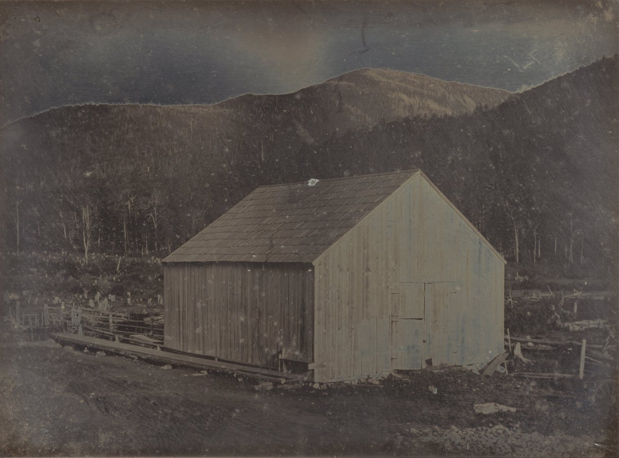 Vy över en ladugård i New Hampshire av Samuel A. Bemis