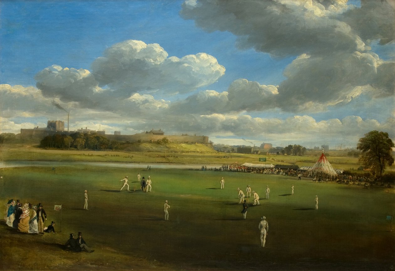 Cricketmatch i Edenside, Carlisle, ca 1844 av Samuel Bough