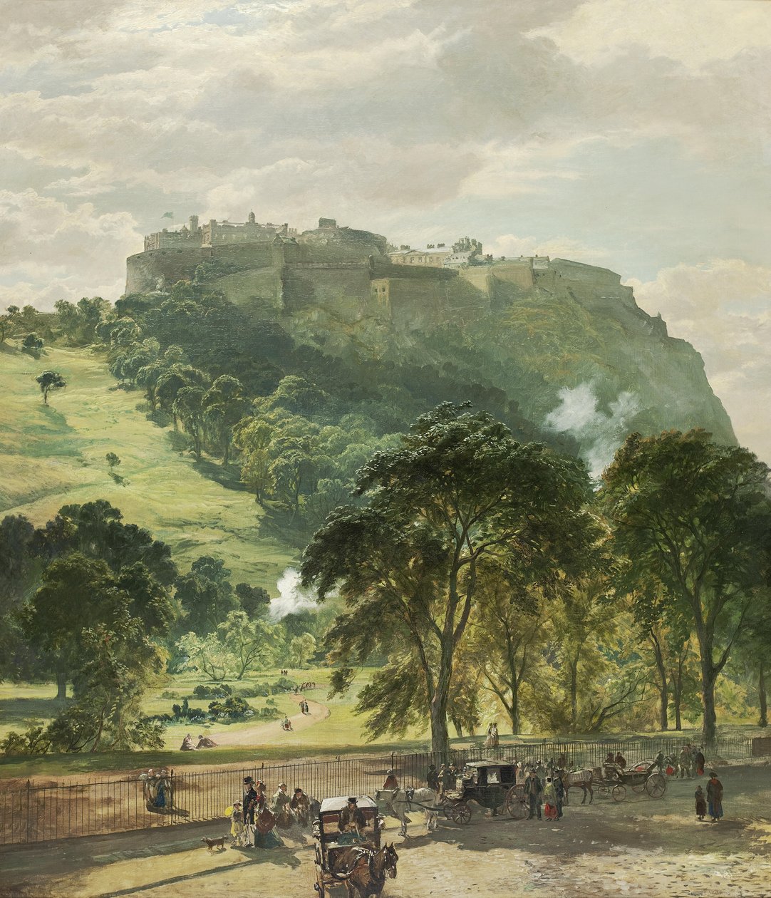 Edinburgh Castle från Princes Street av Samuel Bough